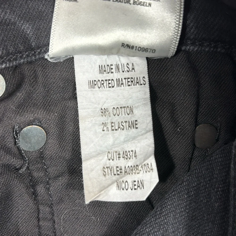 Agolde Nico High-Rise Skinny Jeans Button Fly Virtue Black | Size 24 - Picture 8 of 8